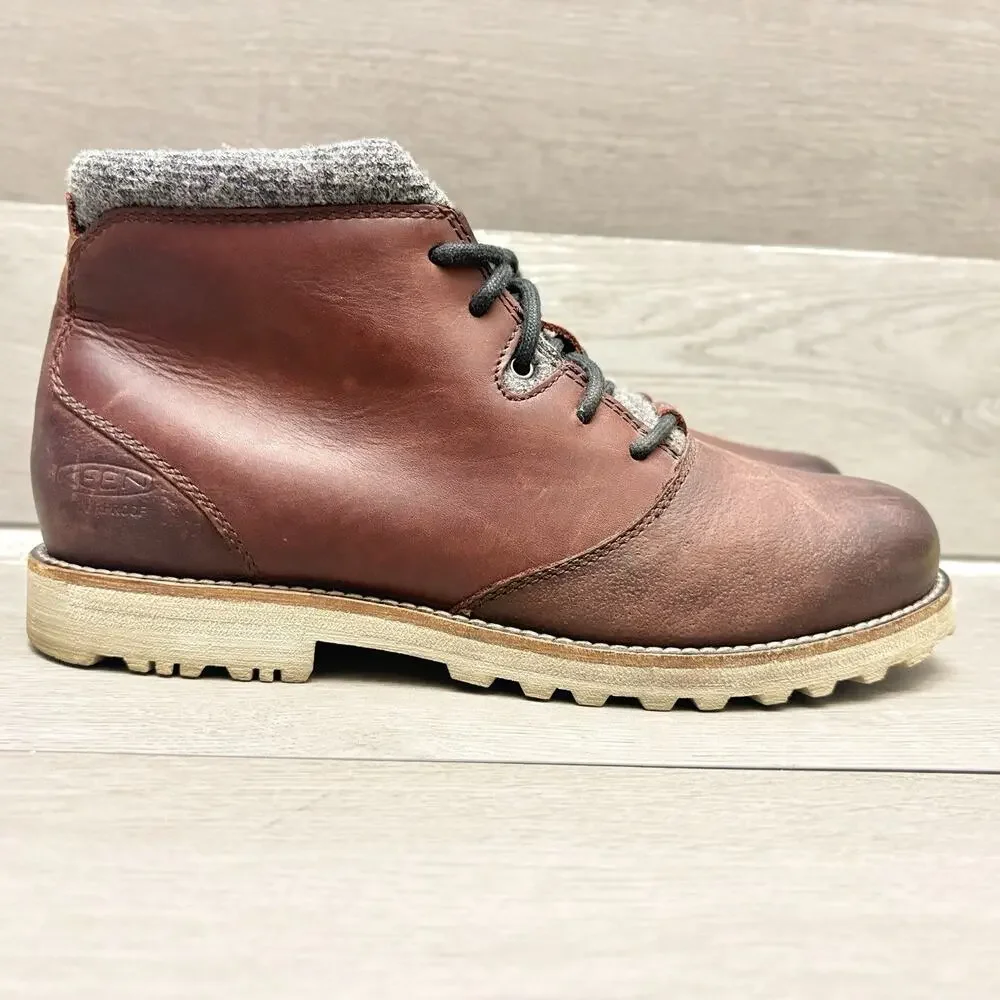 Keen Slater Boots Brown Red Leather Waterproof Boots 1017397 Men’s Size 9.5M